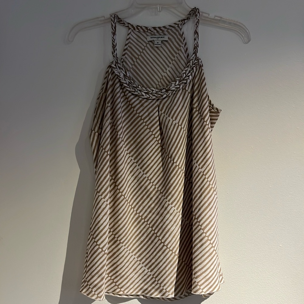 Tan and cream Banana Republic light weight tank